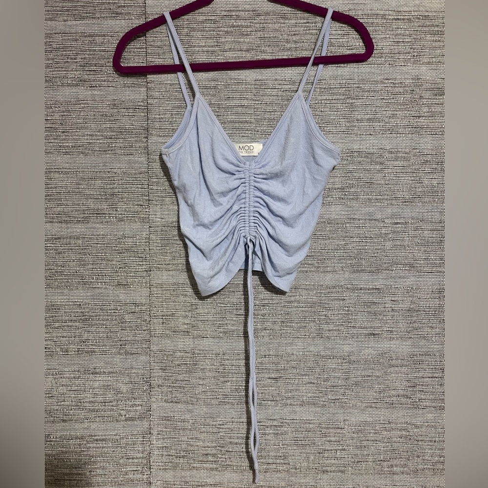 MOD On Trend Boutique Drawstring Rib Knit Cami Crop Top